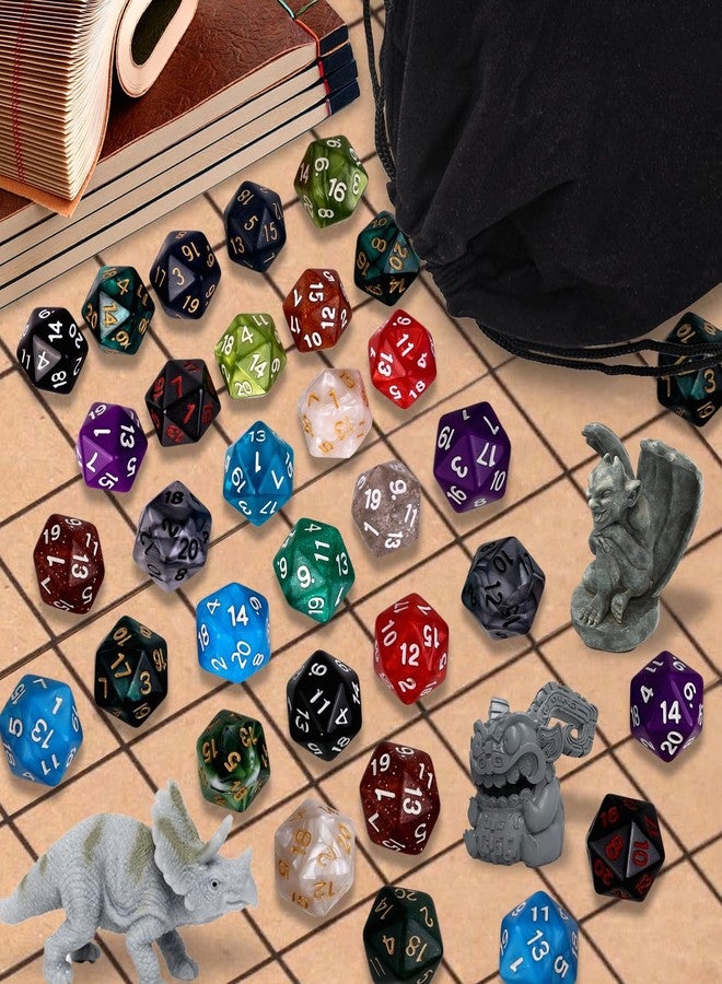 BUWUSMU 150 Pieces Polyhedral Dice Sets - Multi-Colored Assortment with Black Pouch, Compatible with RPG MTG Tabletop Role-Playing Games(20-Sided Style) - Image 4